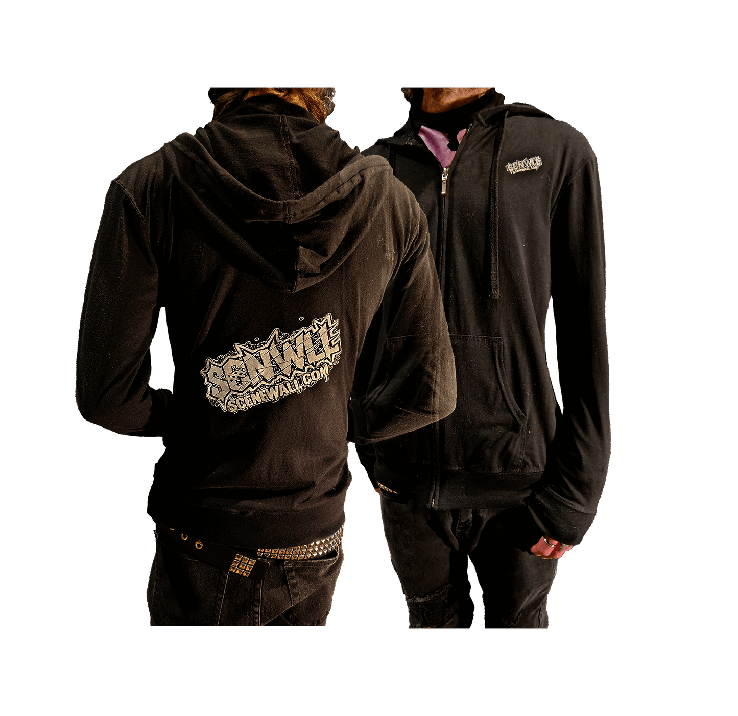 👕SceneWall White Splash Zip-up Hoodie